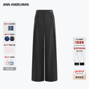ANN ANDELMAN【直播领券】2026夏季新款优雅蝴蝶结西裤灰色垂感通勤休闲直筒裤 灰色 XS