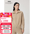 珍贝ZB/珍贝加厚纯羊绒衫女翻领长袖双拉链针织开衫外套2025新品31320 自然色 厚款 M (100)