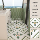 俏博莱网红全瓷花砖300x300北欧厨房墙砖卫生间瓷砖ins浴室防滑阳台地砖 墨绿色3100