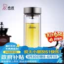 希诺双层玻璃杯男家用商务办公泡茶杯子过滤车载水杯XN-9607 410mL