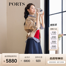 PORTS【郭宇欣同款】宝姿女装2026春夏新款简约翻领短款抽绳风衣 驼色 M （6）
