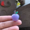 百博翡翠紫罗兰苹果吊坠天然缅甸A货18K金镶玉坠立体挂件AX6501