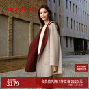 EP雅莹毛呢大衣女 羊毛牦牛绒廓形连帽双面呢外套 商场同款8210A 灰色 M