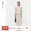 AUM【轻松套装】AUM噢姆夏季新款麻感肌理短款马甲上衣阔腿裤 晨雾灰马甲 L