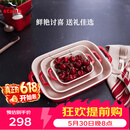珐宝（staub）加厚方形烤盘3件套  27cm+20cm+14cm樱桃红 40508-162