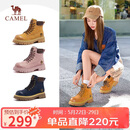 骆驼（CAMEL）【山越】工装靴女新款厚底马丁靴 L25W076018 土黄(反绒皮) 37