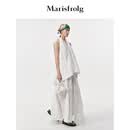 Marisfrolg【王珞丹同款】玛丝菲尔2026年夏季新款白色A字半身裙 白色 S