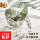 淘米新款厨房多功能洗菜洗米家用手柄水果细孔盆子淘菜沥水篮加厚 【限时活动】透绿色【大号】