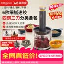 东菱（Donlim）【价保618】绞肉机家用辅食机多功能碎肉切菜一体机 磨粉机 套娃收纳佐料机可剥蒜DL-5028玻璃款