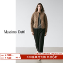 Massimo Dutti年中特惠2026女装休闲风珩缝短款飞行员夹克式棉服外套06757101 浅棕色 S (170/88A)