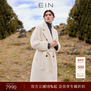 EIN PURE Row风轻奢羊驼毛双排扣西装领量感长大衣2025秋冬新款 米白 M