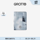 GROTTO个乐新款品牌箭头标护照夹多功能卡包证件真皮保护套礼物 笔触白