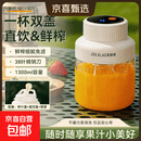 吉利来榨汁杯便携大容量1.3L多功能38页刀多功能运动果蔬榨汁杯双盖替换吨吨桶榨汁杯冰沙机奶昔杯 【奶昔白】38页钢刀 可碎冰