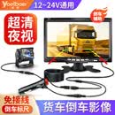 誉霸（YOELBAER）货车倒车影像高清夜视前后双录四路监控收割机24v通用行车记录仪 7寸单倒车影像+15米航空线+1080P夜视
