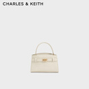 CHARLES&KEITH鳄鱼纹凯莉包手提斜挎婚包包女包生日礼物送女友CK2-50270880-1 Ivory象牙色 S