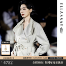 歌力思（ELLASSAY）【孙乐言秀场同款】2026春夏高级感率性松弛双排扣短款风衣女F011 灰卡其 S