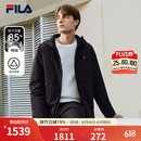 FILA 斐乐官方男士羽绒服冬季时尚休闲基础保暖连帽外套 正黑色-BK 2XL 185/104A/XXL