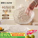 彩致（CAIZHI）水果盘家用客厅轻奢糖果坚果零食干果收纳盘 透明冰纹果盘CZ6855