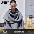 江南布衣（JNBY）秋冬蓬松双面毛呢大衣女斗篷披肩5X0810130 072/中杂灰 S