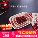 珐宝（staub）加厚方形烤盘3件套  27cm+20cm+14cm樱桃红 40508-162
