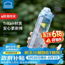 乐扣乐扣（LOCK&LOCK）人鱼线塑料运动水杯夏天便携水壶带刻度提手男女水杯子700ML蓝色