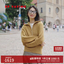 EP雅莹女装 精纺羊毛半拉链宽松套头衫毛衣针织衫商场同款9575A 黄色 XL