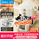 美的（Midea）【价保618】0涂层不锈钢空气炸锅蒸烤一体2026年新款 家用6L大容量多功能可视空气炸锅KZE6086PRO