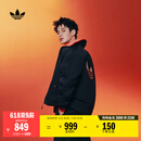 adidas何与同款双面穿时尚宽松运动保暖棉服男阿迪达斯官方三叶草 黑色/浅猩红   S