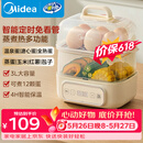美的（Midea）煮蛋器蒸蛋器双层家用迷你小蒸锅 早餐鸡蛋羹自动断电防干烧便携式家用MZ-ZDE2015D