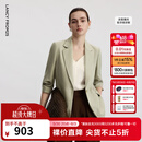 朗姿【Basic衣橱】律师系列气质职业通勤时尚百搭西装西服上衣 卡其绿色 L