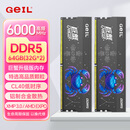 GEIL金邦巨蟹 DDR5内存条 台式机电脑内存条 5代内存条 马甲条 RGB灯条 运行内存条套条 适配9800X3D 64G(32GX2)套装 6000 C40 黑色升级版