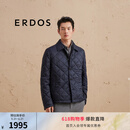 ERDOS 宽松商务休闲纯色菱格保暖棉衣男棉服外套 藏蓝 XL 180/100A