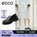 爱步（ECCO）乐福鞋 时尚厚底增高休闲皮鞋女 踪迹30女鞋系列220723 黑色 37