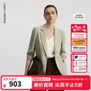 朗姿【Basic衣橱】律师系列气质职业通勤时尚百搭西装西服上衣 卡其绿色 L