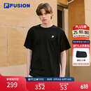 FILA FUSION斐乐潮牌情侣款短袖衫2026夏新款吸湿速干抗菌运动T恤 正黑色-BK XL 180/100A/XL