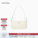 Calvin Klein腋下包休闲通勤包包字母拉链CK女包单肩法棍包 DH3237-67U-牛奶白 OS