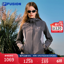 FILA FUSION斐乐潮牌新机绿套装梭织外套女2026春新款休闲连帽上衣 默魅灰-DY M 165/84A/M