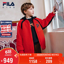 FILA斐乐儿童棉服2026年春男童仿羊羔绒连帽外套新年款拜年服