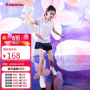 川崎（KAWASAKI）羽毛球服女款速干T恤运动短裙繁花似锦两件套装A2808 霜白 M