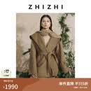 致知 【悠然系列】长短款连帽羊绒大衣25秋毛呢外套女 经典卡其色（忆东坡）-短款-第二批 S