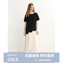 独束（DUSHU）大码女装撞色拼接假两件连衣裙2025夏季新品设计感减龄气质裙 赫本黑（短袖） 2XL （尺码：4）