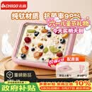 志高（CHIGO）【价保618】炒酸奶机炒冰机冰淇淋机家用儿童免插电炒冰板六一儿童节礼物钛粉【加大号带防尘盖】