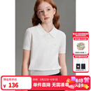 ELLE KIDS童装 POLO领短袖针织衫女童夏季新款法式经典莱赛尔上衣 白色 160 （S）