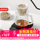 泰摩 黑镜BASIC意式手冲咖啡秤 吧台可计时称重咖啡电子称  0.1g-2kg 黑镜basic3咖啡电子秤-黑色