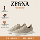 Zegna[24期免息]杰尼亚男鞋棉 亚麻及皮革Triple Stitch™奢华休闲鞋 浅米色 40 (6)