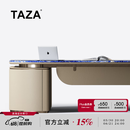 TAZA意式高端办公桌 大平层豪宅书房高定系列 原创设计轻奢风办公桌 办公桌-景泰蓝奢石面 2.38M