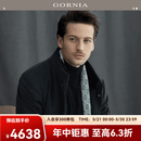 格罗尼雅（GORNIA）男士水貂绒毛皮内胆山羊绒舒暖商务舒适时尚大衣外套GBW21474477 黑色 M 170/92B