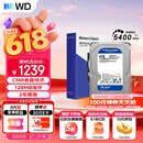 西部数据（WD）4TB 台式机机械硬盘 WD Blue 西数蓝盘 3.5英寸 5400转 128MB SATA CMR垂直技术 WD40EZZX AI硬盘