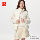 优衣库童装男童女童PUFFTECH空气棉服可机洗背心486622 01 乳白色 160