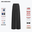 ANN ANDELMAN【直播领券】2026夏季新款优雅蝴蝶结西裤灰色垂感通勤休闲直筒裤 灰色 XS